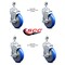 Service Caster 5 Inch Blue Polyurethane Swivel 1/2 Inch Threaded Stem Caster Set with Brake SCC SCC-TS20S514-PPUB-BLUE-TLB-121315-4 - alternate 5